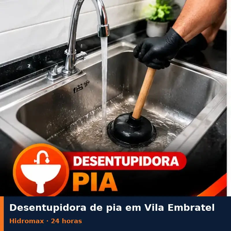 Desentupidora de pia em Vila Embratel - Hidromax